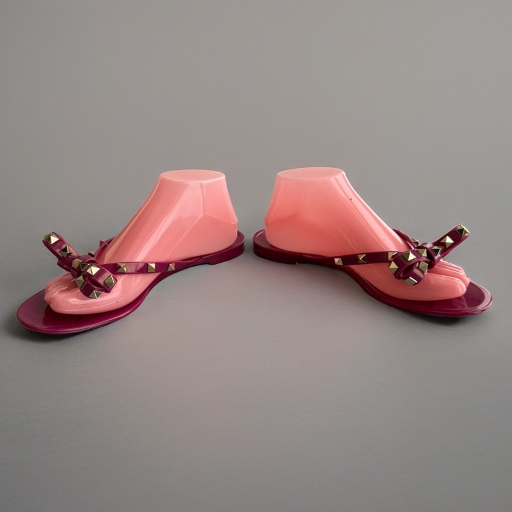 Valentino Rockstud Thongs Sandals Pink - Picture 3 of 14